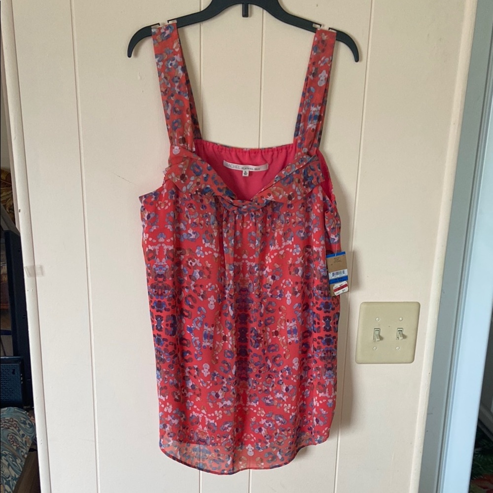 RACHEL Rachel Roy Coral and Pink Relaxed Tank Top